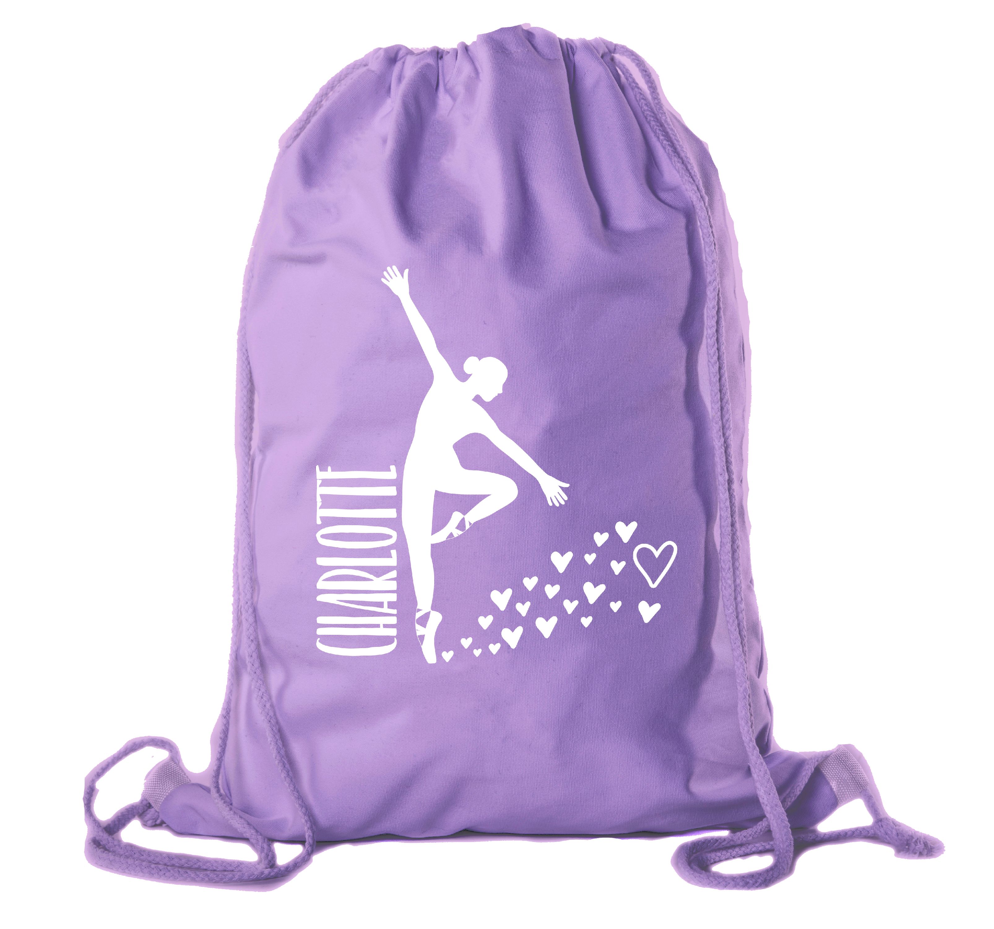Drawstring Backpack Purple Charming Lavender Bags